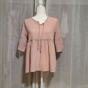 Womens pink blush boho top